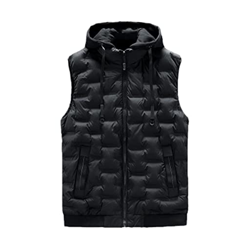 Gilet d'hiver sans manches homme noir M pour un style quotidien confortable