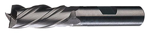 Image of Cleveland C33611 HG-4LL High Speed Steel Single End 4-Flute Non-Center Cutting End Mill, Left-Hand Helix, Left-Hand Cut Finisher