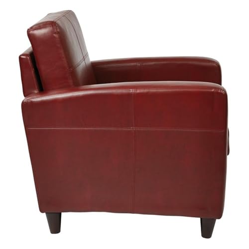 Sillón tapizado piel sintética rojo moderno miniatura 4