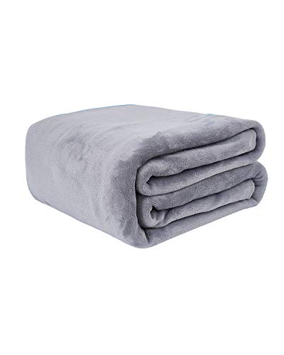 KMUSET Fleece Blanket Throw Size Grey Lightweight Super Soft Cozy Luxury Bed Blanket