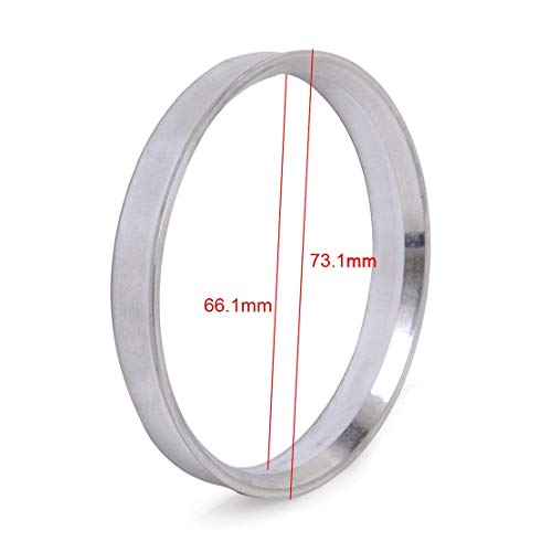 Image of ZHTEAPR 4pc Wheel Hub Centric Rings 73.1 to 66.1 - OD=73.1mm ID=66.1mm - Aluminium Alloy Wheel Hubrings 66.1 to 73.1
