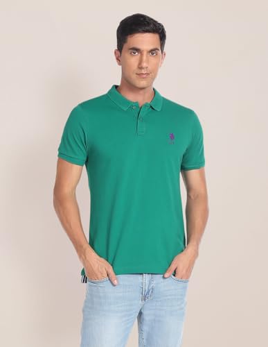Image of U.S. Polo ASSN. Men's Cotton Slim Fit Solid Polo Shirt