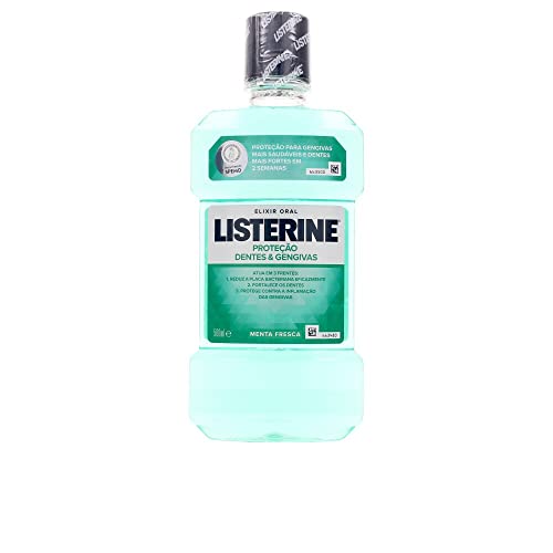 Listerine Enjuague Bucal Protección Dientes y Encías, Sabor Menta Fresca, 500 ml
