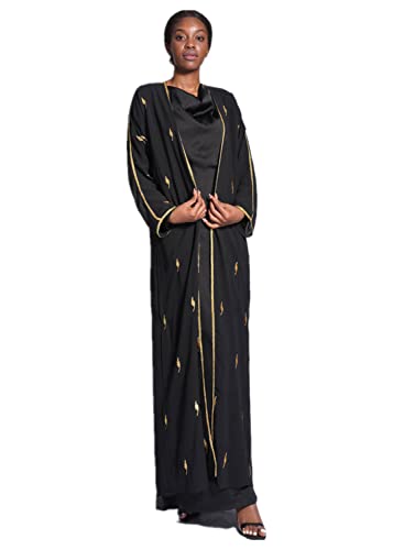 Elegant Muslim Women's Embroidered Long Cardigan Women Dubai Dress Cardigan