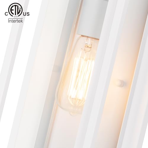 Image of mirrea 18 inch Modern Outdoor Porch Wall Light, Matte White, 2 Pack