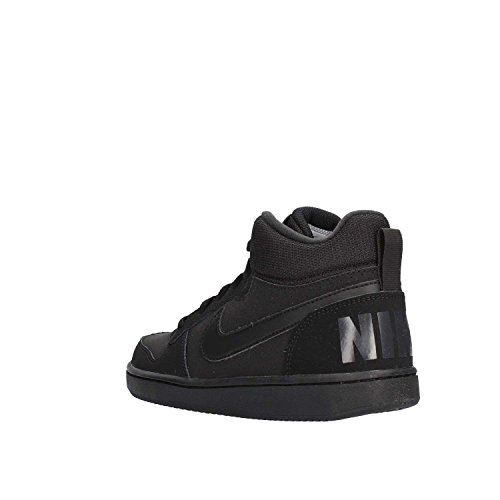 Nike boys Court Borough Mid Basketball Shoe, Black/Black/Black, 7 Big Kid
