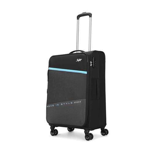 Image of Skybags Genesis Medium Size Soft Luggage (69Cm) | Soft Luggage Trolley with 8 Wheels and 3 Digit Combination Lock | Black | Unisex