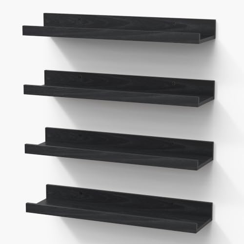 Image of BAYKA 15.7x4.13 Floating Shelves for Wall,Room Decor,Raised Lip,4 Pack