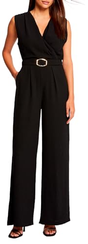 Combinaison jambe large avec boucle pour femme élégante