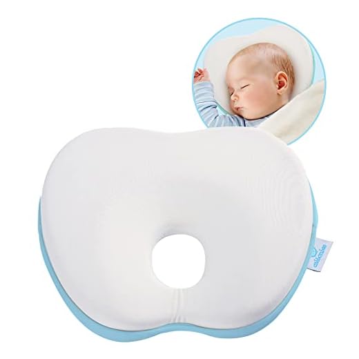Memory Foam Pillow for Baby, Flat Head Baby Pillow, Soft Baby Pillows for Sleeping, Head Shaping Pillows for Babies, Infant Car Seat Head Support (Apple)