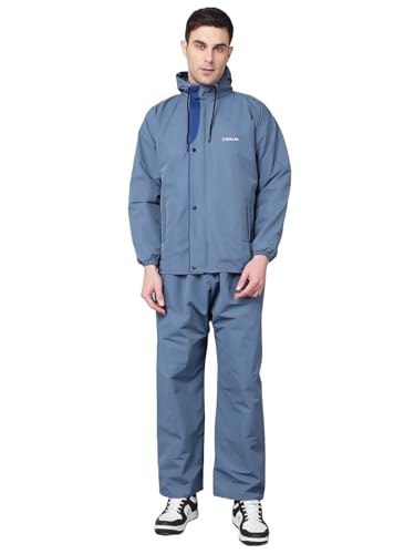 Image of Dollar Rainguard Men's PVC Full Sleeve Solid Reversible Sporty Raincoat Set With Adjustable Hood and Pocket