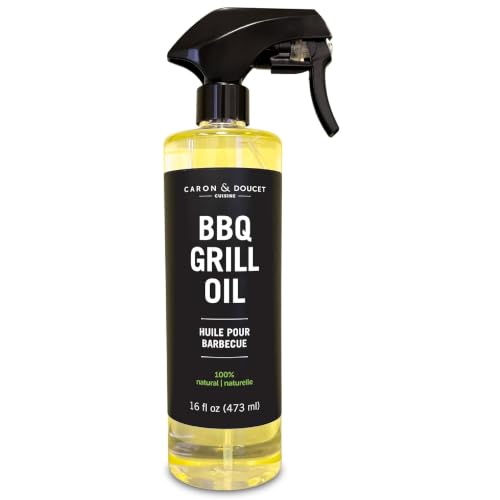 Caron & Doucet - Bbq Grill Cleaner Oil | 100% Plant-Based & Vegan | Best For Cleaning Barbeque Grills & Grates | Use With Wooden Scrapers, Brushes, Accessories & Tools | Great Gift For Dad! (16Oz)
