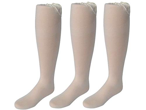 Trimfit Baby Girls Opaque Tights 3-Pack, Ivory, L (18-24 Months)