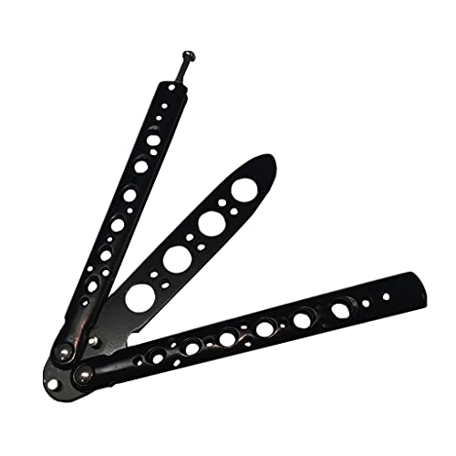 SWHLN Butterfly Trainer für Legal Balisong Trainer Butterfly Messer Trainer mit Stumpfer Klinge Edelstahl Butterfly Trainingsgerät für Einsteiger Finger Trainer Schwarz Cover