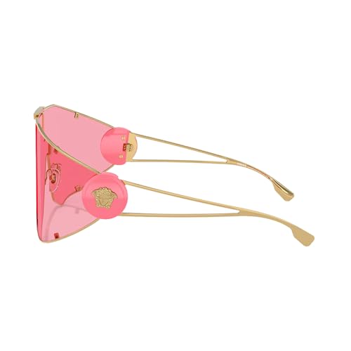 Versace VE 2268 100284 Gold Metal Shield Sunglasses Pink Lens3