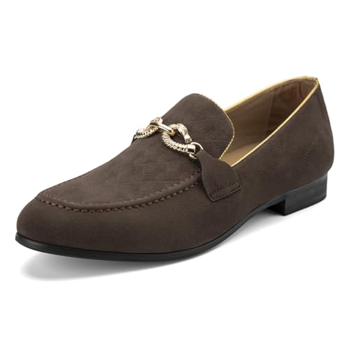 Image of Meijiana Men's Fashion Classic Microfiber PU Leather Loafers and Weeding Dress Shoes for Men