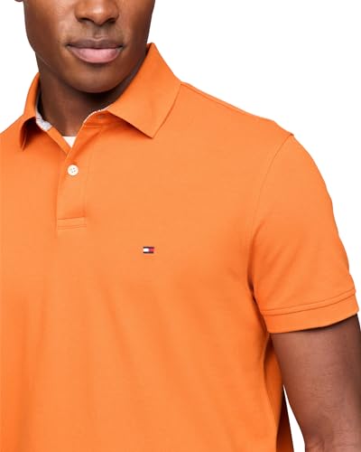 Image of Tommy Hilfiger Men's Short Sleeve Polo Shirts in Slim Fit with Stretch and Organic Pique Cotton