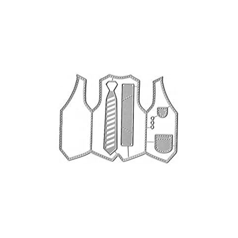 Uteruik Metal Cutting Dies Waistcoat Tie Embossing Stencils Template Mould for Card Making DIY Scrapbooking Embossing Album Craft Cover