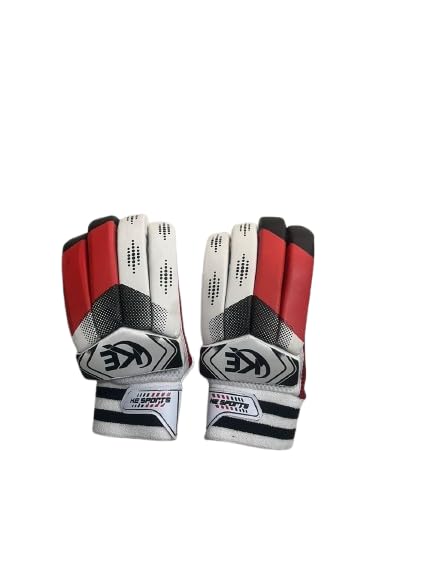 Cricket Batting Gloves for Men & Boys | Premium PU Leather | Lightweight Protective Batting Gloves | Right Hand Pair | Red/White/Black-image-34