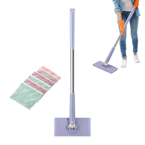 Mini fregona de limpieza, 36.6 x 6.3 x 3.15 pulgadas, herramienta de cabezal giratorio de 360 grados, diseño de mango antideslizante, solución de limpieza lavable y reutilizable para el hogar interior