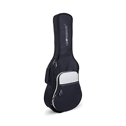 Image of Crossrock CRSG106CHSG 1 /2 inch Classical Guitar Bag with 10mm Padded Backpack Straps, Black /Silk Grey