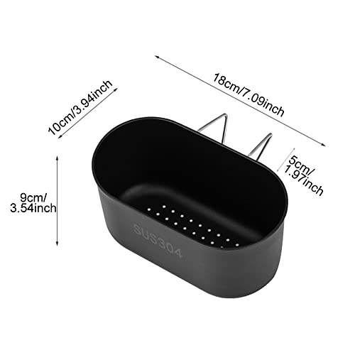 Colador para fregadero de esquina en acero inoxidable negro miniatura 2