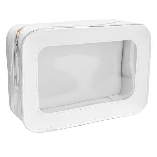 HVIHWI Neceser transparente, neceser de maquillaje, resistente al agua, bolsa de cosméticos transparente con cremallera para viaje, mujer, neceser pequeño