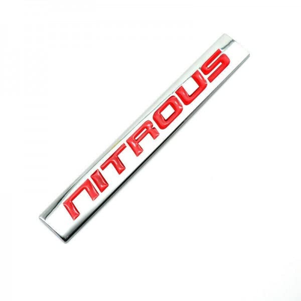 Image of Car Bike 3D Logo Aluminium Alloy Metal /Superior Plastic Emblem Badge Sticker Decal New (Chrome Red Nitrous)