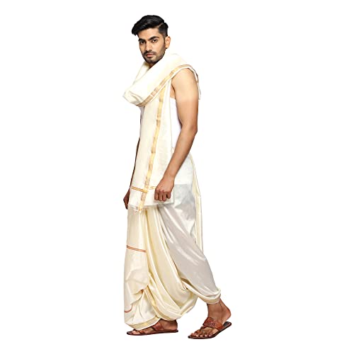 Rameshwaram Fabrics Men's Silk Dhoti Towel Set (silk_dhoti_for_me...