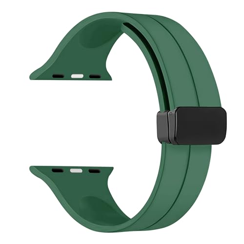 Image of Soft Silicone Sport Band Compatible with Apple Watch Ultra 49mm 45mm 44mm 42mm Magnetic Clasp Adjustable Strap For iWatch Series 10 9 8 7 6 5 4 3 2 1 SE Ultra 2nd gen (Only Strap, No Watch)
