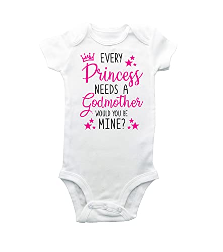 Every princess needs a godmother will you be my godmother - Madrina - baptism - god mother gift proposal Fairy godmother - Quieren ser mi madrina? - proposal shirt - godmother baby shirt - newborn