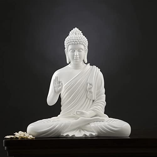 Image of Premium Marble Dust Buddha Statue 2 Feet Buddha Statue for Home Decor & Gifting | Buddha for Living Room Fiber & Marble dust Pure Glossy Finish (Glossy White)