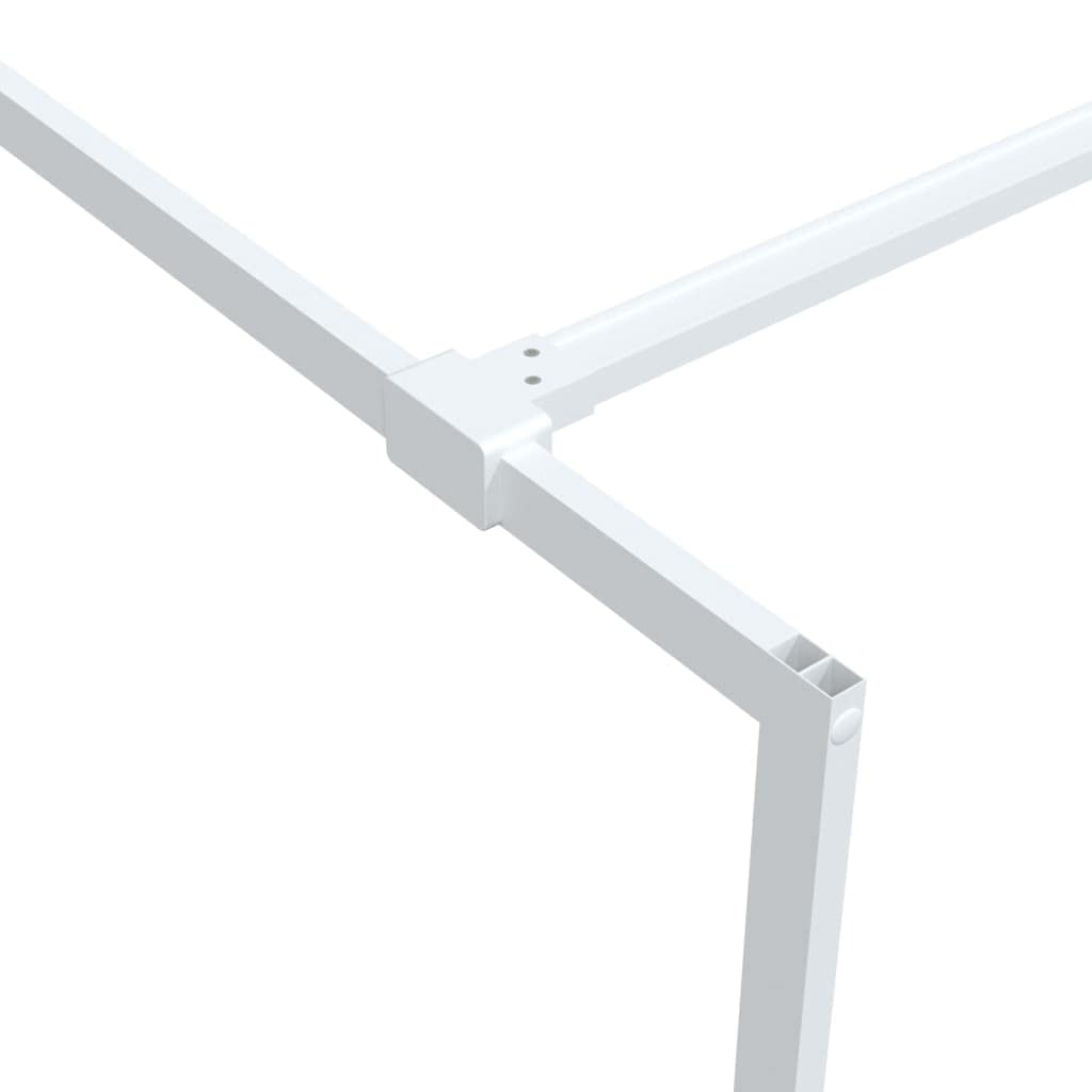 Mampara de ducha de cristal templado transparente con marco de aluminio, color blanco, 139 a 140 x 195 cm, 5 mm, perfil ajustable, a prueba de salpicaduras para renovación de baño sin