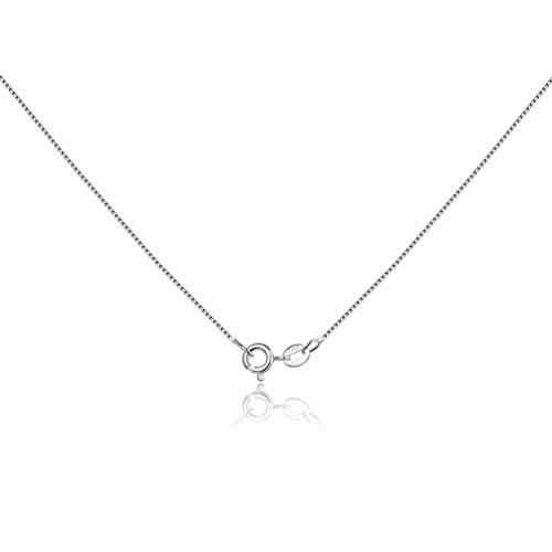 925 Sterling Silver Chain 0.6mm Box Chain- Sterling Silver Chain Necklace with Spring Clasp - Italian Necklace Chain - Super Thin & Strong 16/18/20/22/24 Inch (16.0)