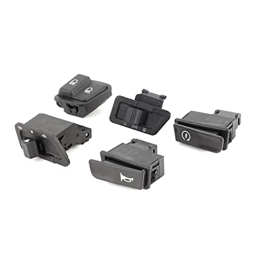 Juego de 5 Interruptores para Motocicleta con Pulsador de Luces Altas/Cruce, Faros y Claxon de Moto