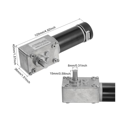Moteur 24V CC 470 TR/Min avec encodeur et vis sans fin autobloquant - 6