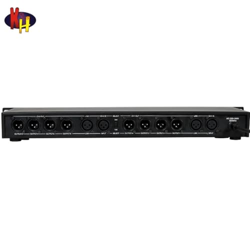 Image of kh DA 1048 Distribution Amplifier Professional Audio Signal Distributor with 8 XLR Outputs, Stereo /Mono Switch, LED Signal Indicators, Balanced XLR Inputs for DJ, Studio & Live Sound