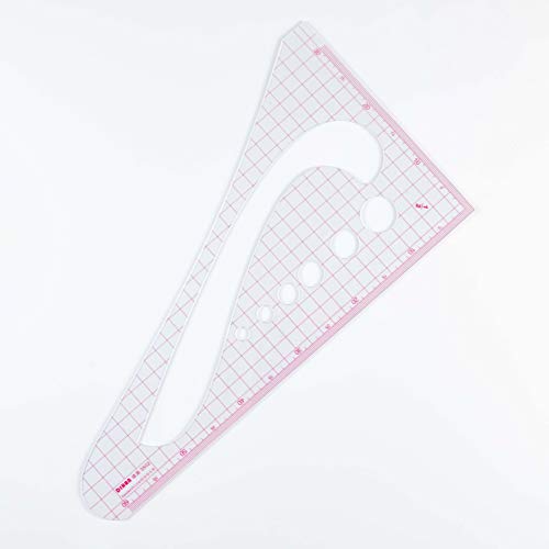 DIHAN Regla de escala triangular métrica, línea de sándwich de 1/2, plástico flexible, costura a medida, diseño de moda, regla de ropa