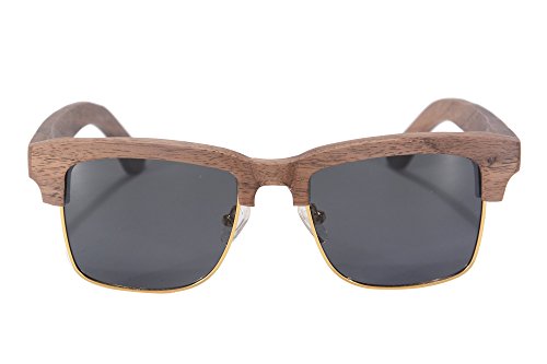 SHINU Men's Genuine Wood UV400 Sunglasses Polarized Wooden Glasses-2A032