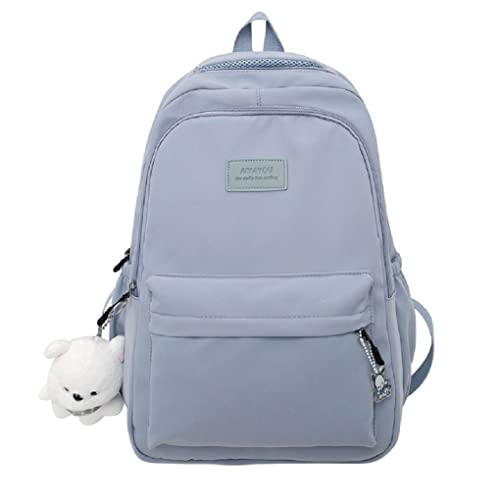 Cute Backpack Kawaii Backpack Aesthetic Supplies Cute Aesthetic Backpack for College Laptop Travel Supplies (Blue)