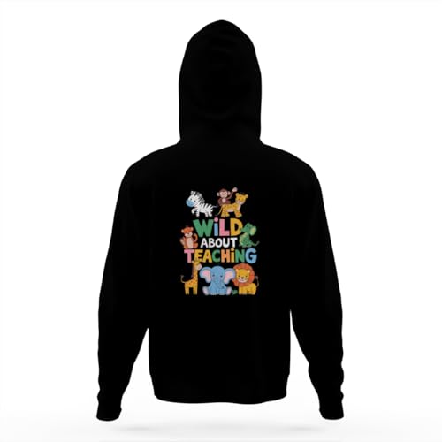 Retro Wild About Teaching School Teacher Hoodies for Teen Girls Boys Lightweight Kangaroo Pocket Sweatshirt4