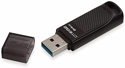 Kingston 64GB DataTraveler Elite G2 Black Metal Casing Fast 180MB/s R, 70MB/W USB 3.1 Flash Drive with LED light indicator (DTEG2/64GB)