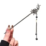 Eleva tu peinado con la pinza de pelo Retros Moons, con borlas intrincadas y una forma de palillo hecha de aleaciones de metales duraderos para un uso a largo plazo.