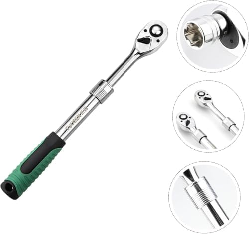 AEE® 72 Diş 1/2 İnç Teleskopik Cırcır Anahtarı 32-45 cm Uzatılabilir – Hızlı Bırakmalı Ayarlı Cırcır Kol – Ekstra Uzun Ağır Hizmet Lokma Anahtarı, Profesyonel Oto Tamir El Aleti - Görsel 6