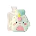 ShengOu Bouillotte Peluche,Bouteille d'eau chaude moelleuse de dessin animé, Bouteille d'eau Chaude avec Housse,Bouteille d'eau Chaude ,Mini bouillotte,Mini sac à eau chaude en silicone