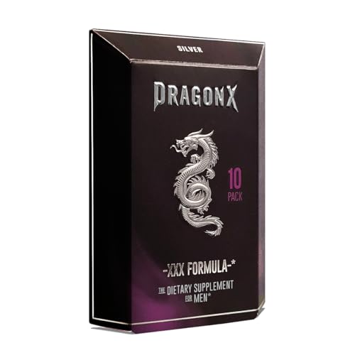 DRAGONX Silver Male Supplement for Stamina, Strength, Energy, Endurance and Drive, Fast Acting & Long Lasting Formula | 10 Capsule Pack