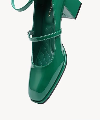 Women's Vintage Mary Jane Pumps - Patent Leather Chunky Heel Square Toe Dress Shoes for Work, Wedding & Retro Outfits3