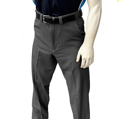 Smitty | BB-S357 | 4-Way Stretch Flat Front Combo Pants Expander Waistband Slash Pockets Baseball Softball Umpire Grey (Charcoal Grey, 40)