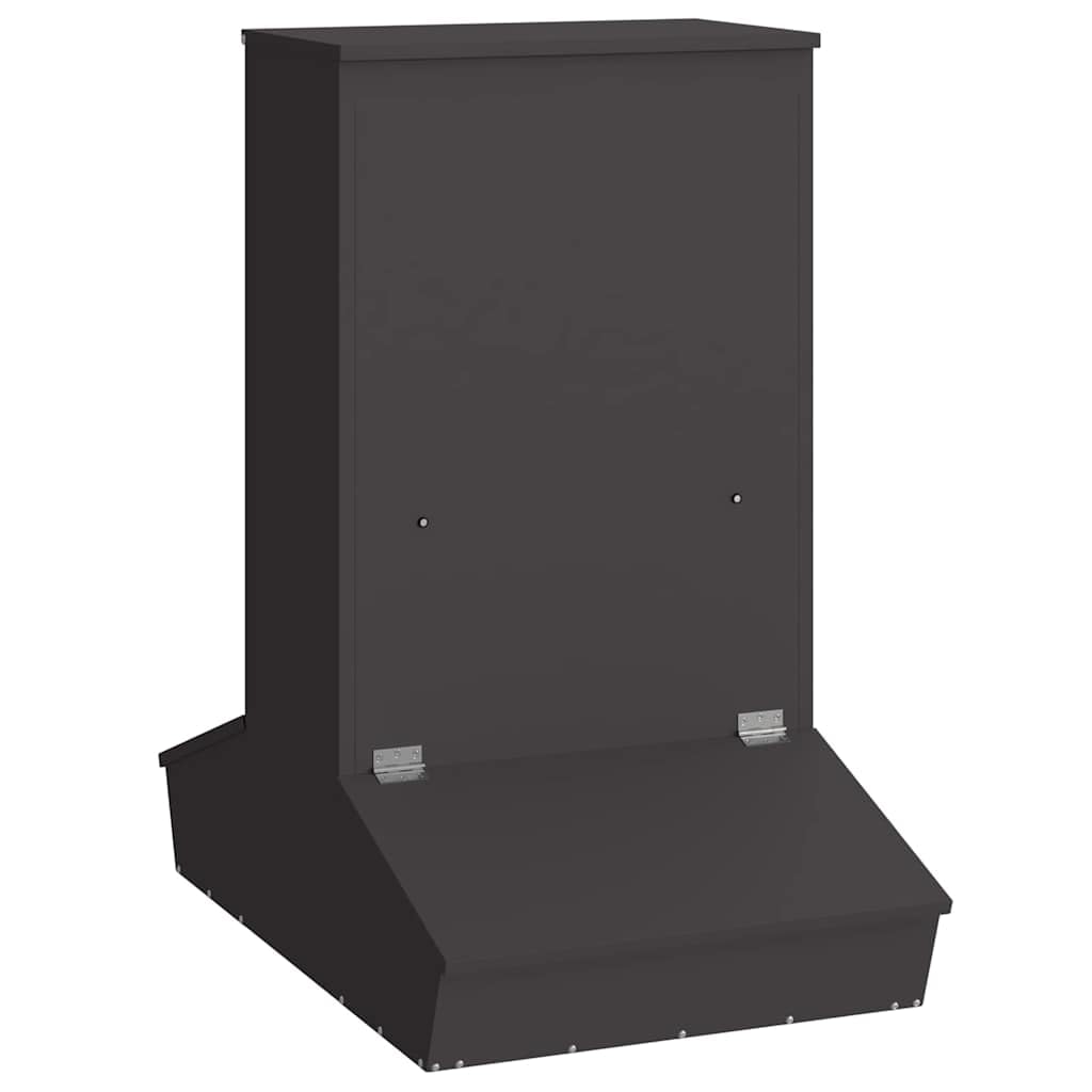 Metal Pig Feeder 82 x 51 x 91.5 cm Cold-Rolled Steel Black, 20 kg Capacity with Magnetic Doors for Indoor Outdoor Use