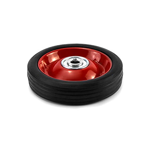 QWORK 2 Pack 5" x 1.2" Rubber Wheel with Ball Bearing, Hand Truck Wheel, Capacity up to 88 lbs